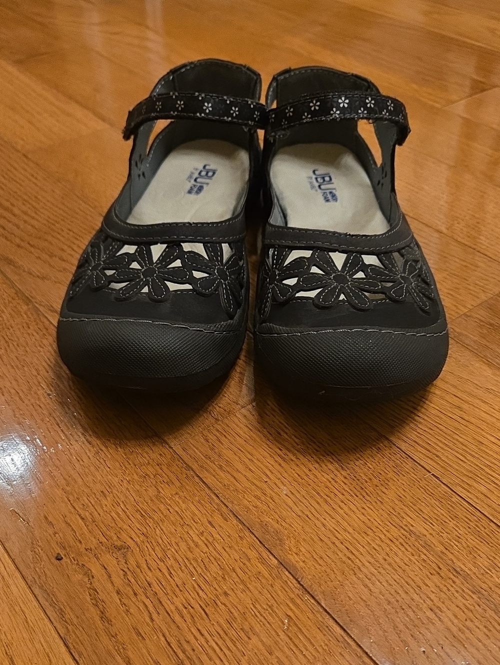 JBU Black Floral Cutout Mary Jane Flats - Picture 5 of 6